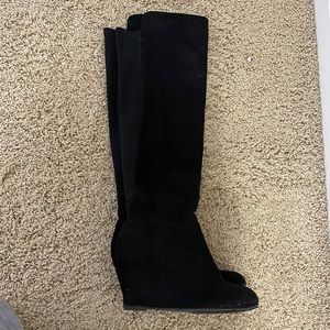 Over the knee black suede boots size 7